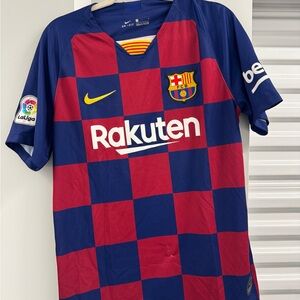 Nike Barcelona Blue and Red Checkered Jersey
